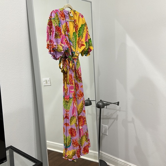 FARM Rio Mixed Beaks & Bananas Maxi Wrap Dress Size S NWT - Picture 3 of 13